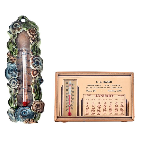 Advertising Desk Thermometer / Calendar 1939 Jan.