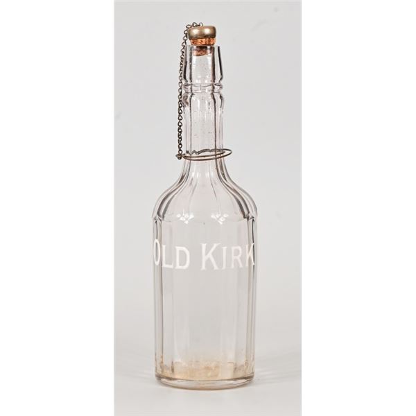 Old Kirk Whiskey Enamel Label Bottle