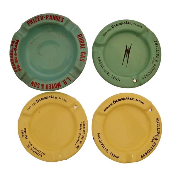 Antique Stove Advertisement Porcelain Ash Trays