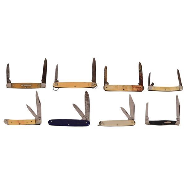 Eight Assorted Two Blade Pocket Knives