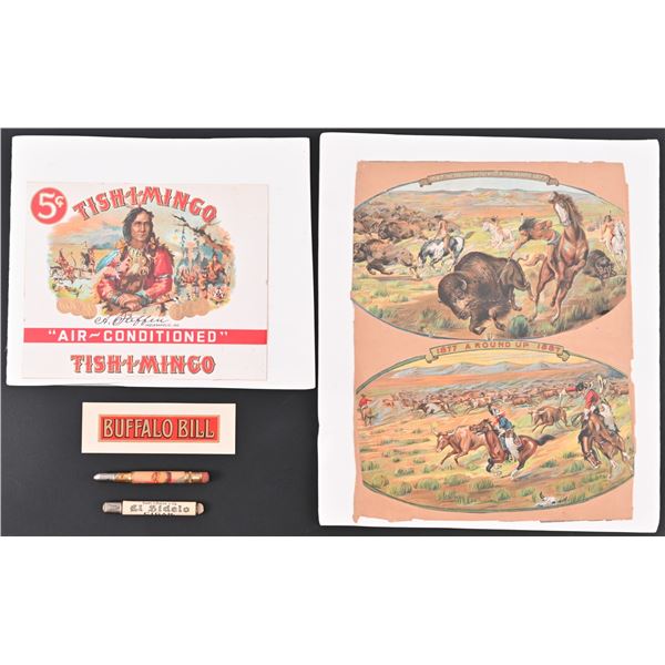 Vintage Western Cigar Lithograph Labels