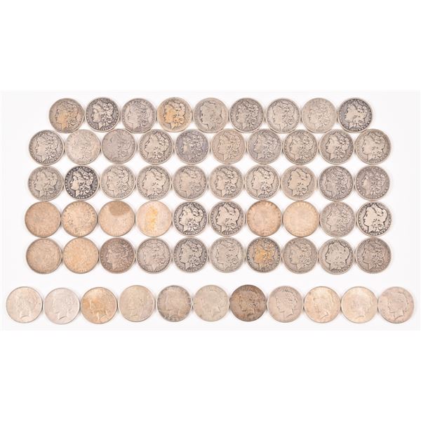 (60) Morgan And Peace Silver Dollars
