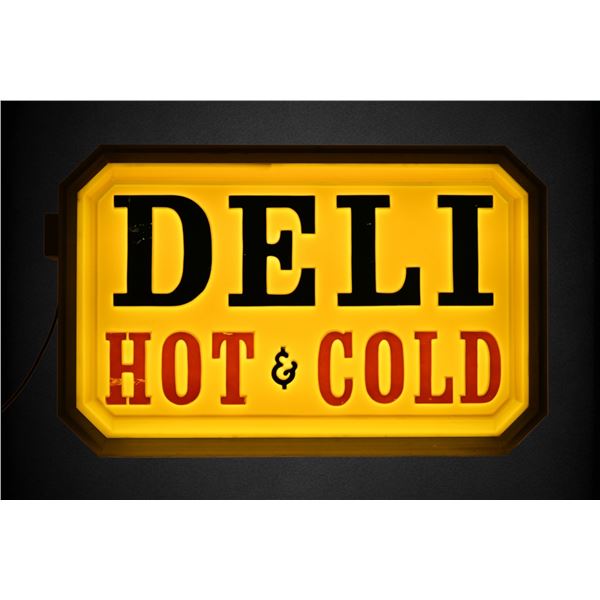 Deli Hot & Cold Double Sided Lighted Sign