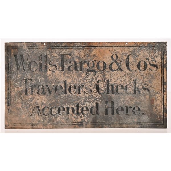 Wells Fargo & Co. Traveler's Checks Sign