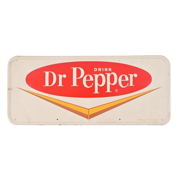 Dr. Pepper Embossed Tin Sign 1960s
