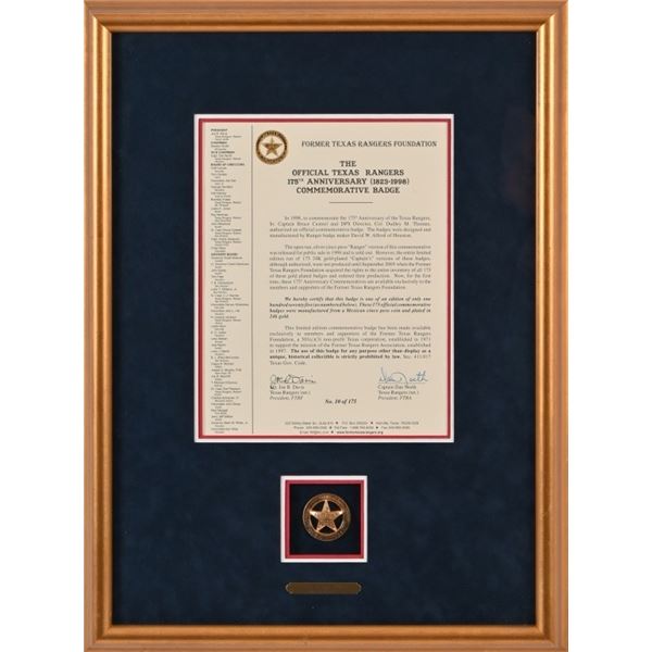 Texas Rangers 175th Anniversary Badge