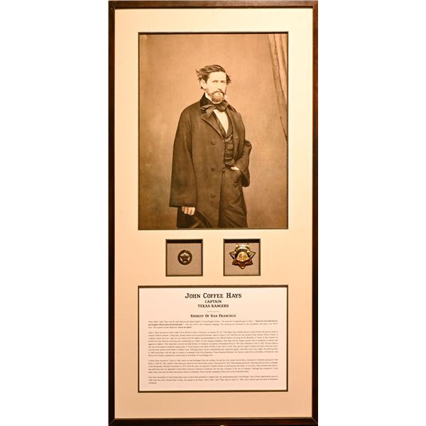Texas Ranger Col. John Coffee Hays Photo & Badges