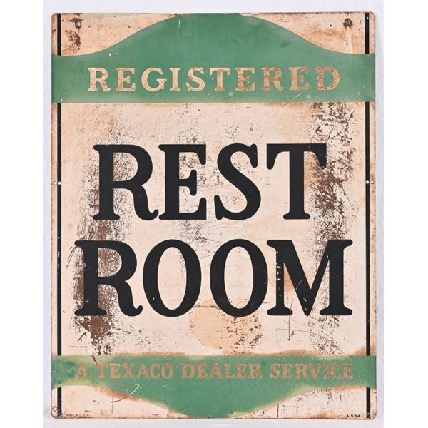 Texaco Dealer Rest Room Advertising Metal Sign