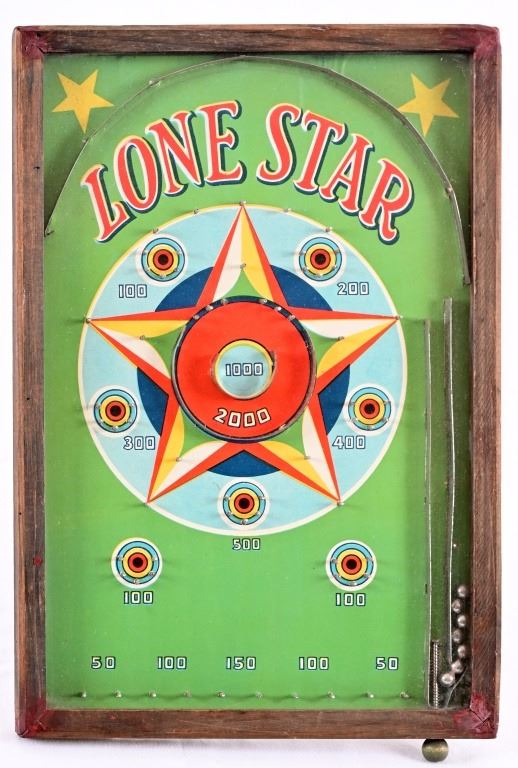 Antique Lone Star Table Top Pinball Game