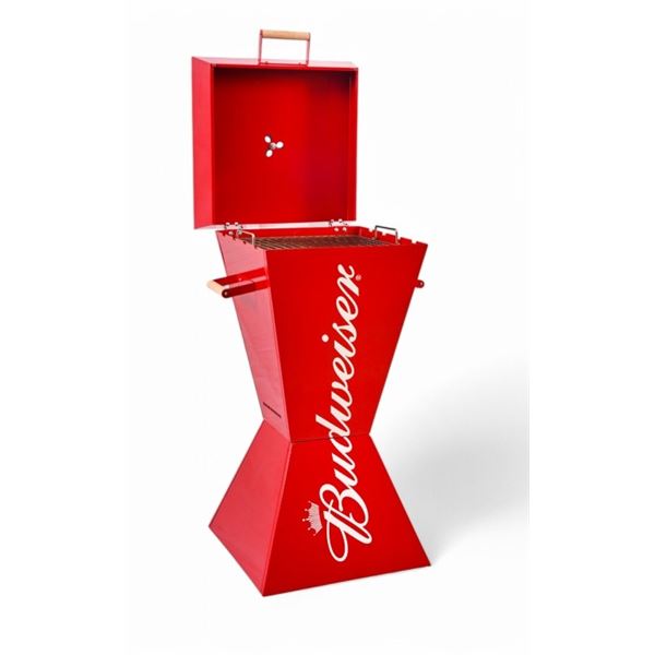 Vintage Budweiser Beer Advertising Charcoal Grill