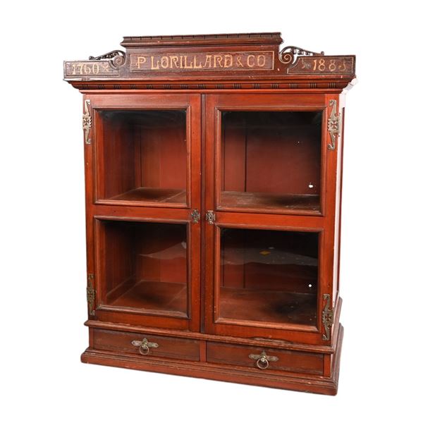 Antique P. Lorillard & Co. Cigar Humidor Cabinet