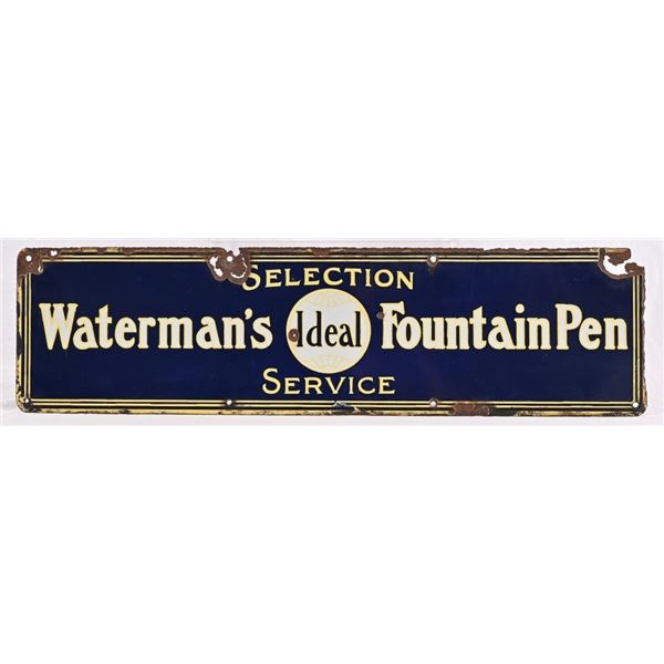 Waterman's Fountain Pen Porcelain Sign