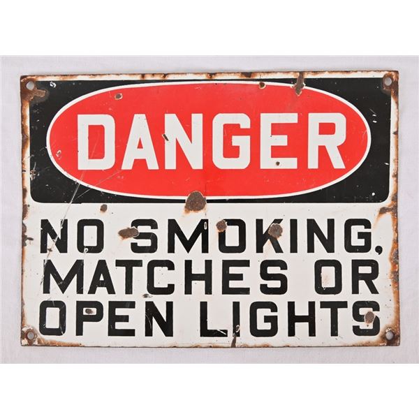 Danger No Smoking Porcelain Sign
