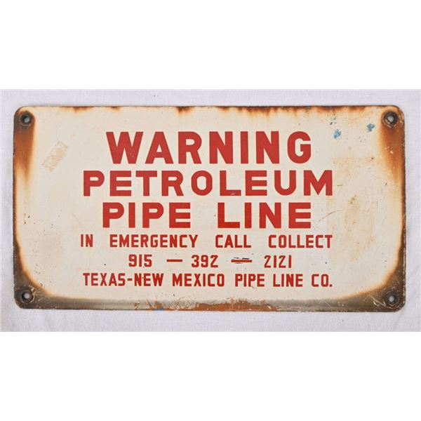 Texas-New Mexico Pipe Line Porcelain Sign