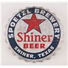 Image 1 : Shiner Beer Spoetzl Brewery Tin Bottle Cap Sign