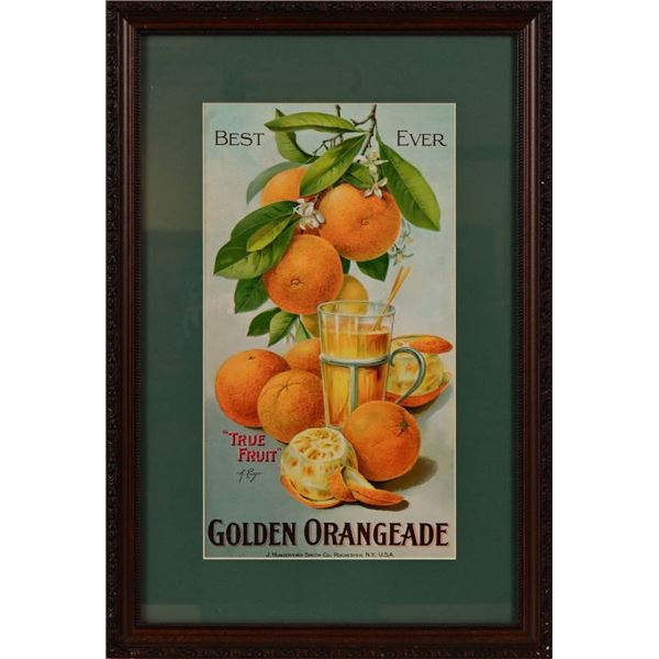 True Fruit Golden Orangeade Advertising Litho
