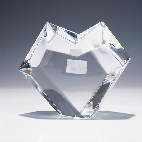 Baccarat Crystal Paperweight, Rocky Heart