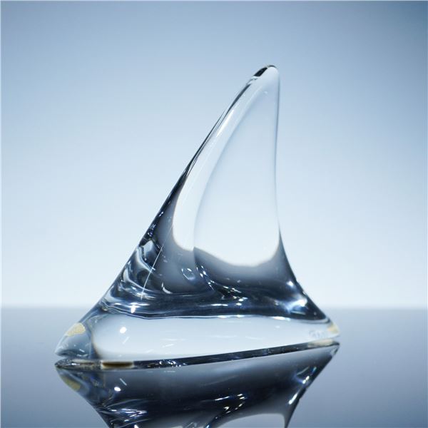 Baccarat Crystal Shark Fin Paperweight