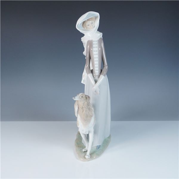 Lladro Porcelain Figurine Lady with Greyhound 1004594
