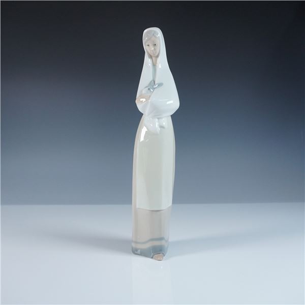 Nao by Lladro Porcelain Figurine, Woman with Rabbit