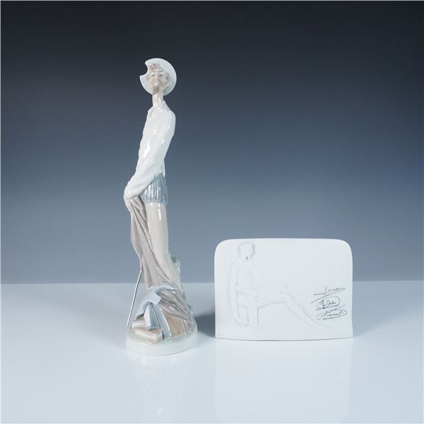 2pc Lladro Figurine, Don Quixote 1012265 and Charter Member Plaque