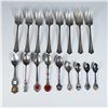 Image 1 : 17pc Silverplated Souvenir Spoon and Fork Collection