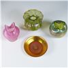 Image 2 : 4pc Art Glass Iridescent Vases and Dish Collection