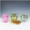 Image 3 : 4pc Art Glass Iridescent Vases and Dish Collection