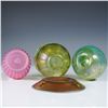 Image 4 : 4pc Art Glass Iridescent Vases and Dish Collection