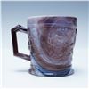 Image 1 : Floral and Bird Embossed Slag Glass Mug