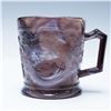 Image 2 : Floral and Bird Embossed Slag Glass Mug