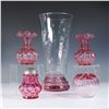 Image 1 : 5pc Decorative Cranberry Glass Collection
