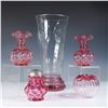 Image 2 : 5pc Decorative Cranberry Glass Collection