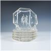 Image 1 : 5pc Crystal Intaglio Dessert Plate Set, Dancing Figures