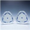 Image 3 : 2pc Bing & Grondahl Empire Pattern Triangular Cake Plate Set