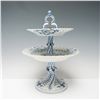 Image 1 : Carl Teichert Meissen Blue Onion Two-Tier Porcelain Serving Stand