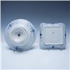 Image 3 : 2pc Meissen Reticulated Compote and Dish, Blue Onion