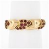 Image 9 : 18K Rose Gold Polished & 0.36 ctw Round Brilliant Pave Set Ruby Section Band Rin
