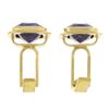 Image 1 : Mens Vintage 14K Gold Rectangular Bezel Alexandrite w/ Polished Frame Cuff Links