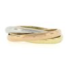 Image 7 : Tri Color Gold & Platinum Interlocking Polished Rolling Trinity Three Band Ring