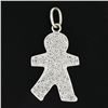 Image 2 : Bibigi 18k White Gold 0.55 ctw Pave Set Round Diamond Child Person Charm Pendant