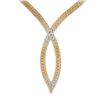 Image 6 : 14k Tri Color Gold Reversible Flat Textured Snake Link Chevron V Chain Necklace
