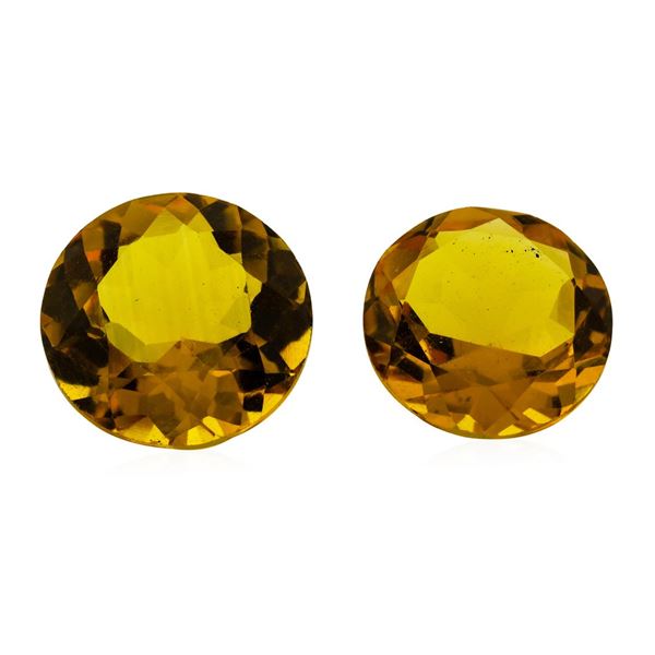 9.65 ctw.Natural Round Cut Citrine Quartz Parcel of Two