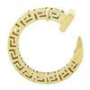 Image 3 : 14K Yellow Gold Polished Greek Key Squared Open Work Round Nail Pendant