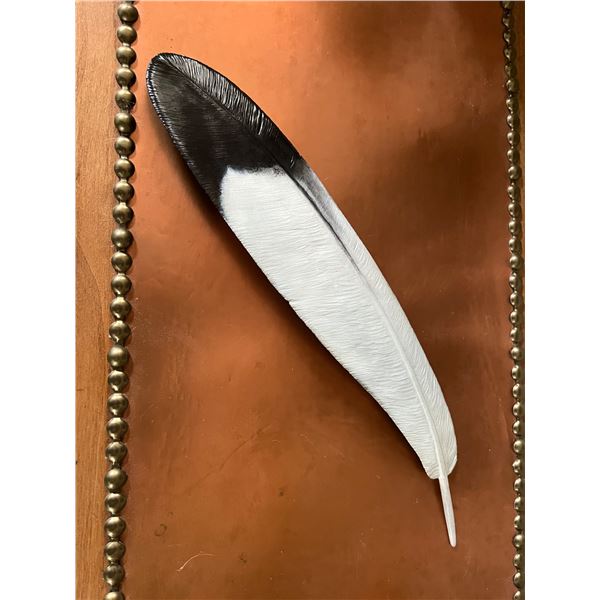 LIFE-SIZE BALD EAGLE FEATHER BRONZE SCULPTURE BY FRANK AND SUE ENTSMINGER