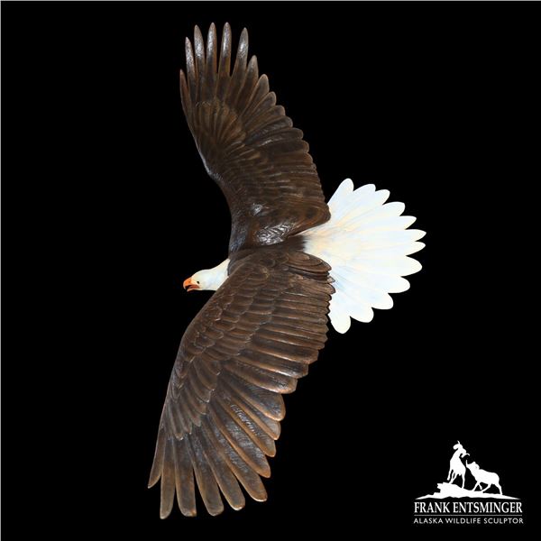 1/36 SCALE BALD EAGLE BRONZE SCULPTURE "PURSUIT" BY FRANK AND SUE ENTSMINGER