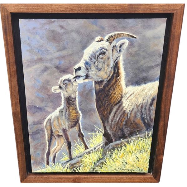 ORIGINAL OIL PAINTING "BIGHORN GREETING" BY DAN ANDREWS