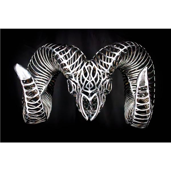 UNIQUE WELDED DESERT BIGHORN RAM SKULL