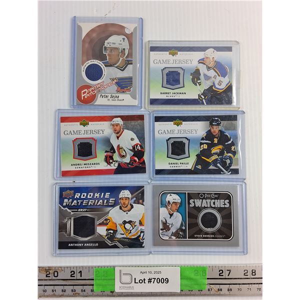 Lot of 6 pcs  Hockey Cards - Jersey Cards