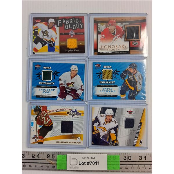 Lot of 6 pcs  Hockey Cards - Jersey Cards